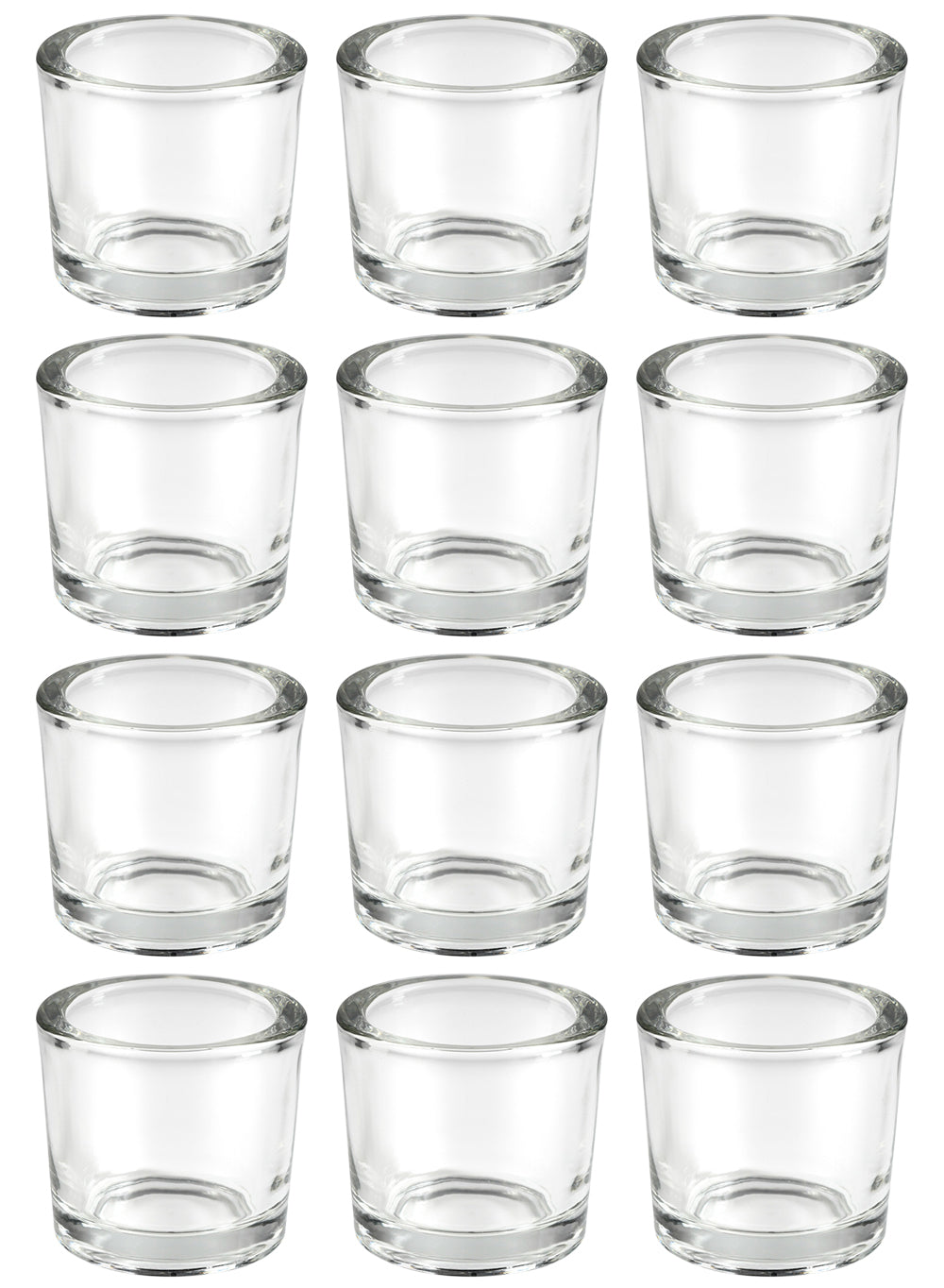 Set of 48 Thick Glass Candle Holder, in 3 Colors