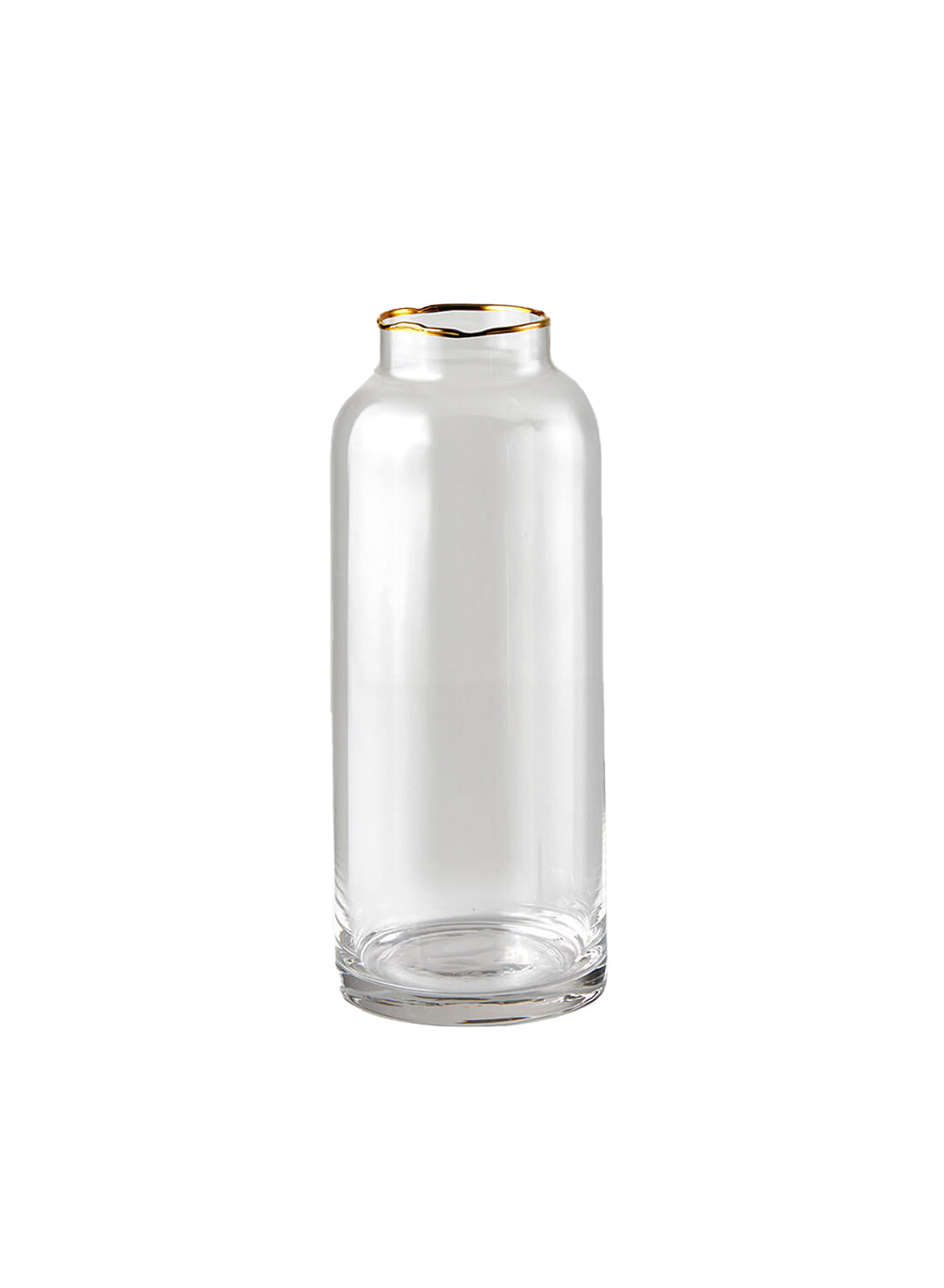 Serene Spaces Living Gold-Rimmed Clear Glass Cylinder Vase, in 2 Sizes