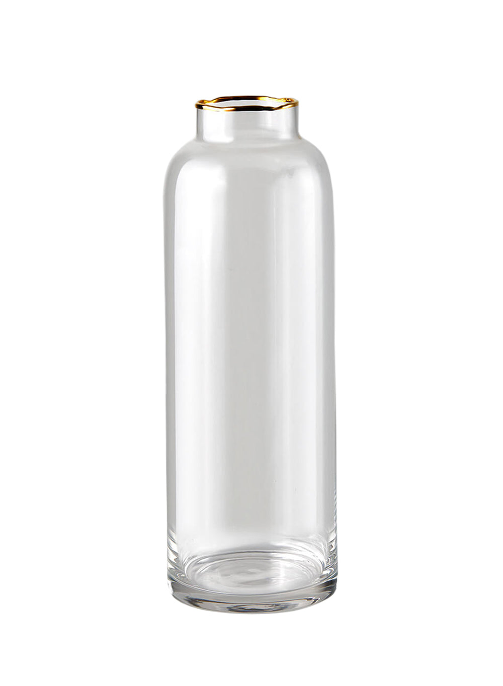 Serene Spaces Living Gold-Rimmed Clear Glass Cylinder Vase, in 2 Sizes