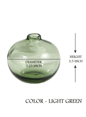 Serene Spaces Living Set of 2 Light Green Bud Vase, 3.25" Diameter & 3.5" Tall