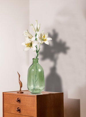 Serene Spaces Living Set of 2 Light Green Bud Vase, 3.25" Diameter & 6.25" Tall