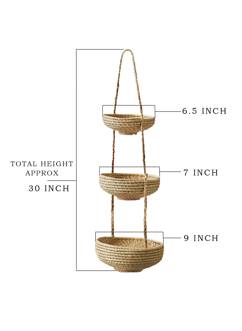 Hanging Raffia Baskets