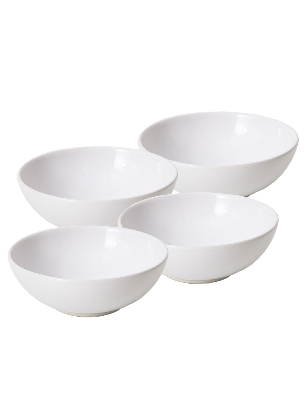 7" White Ceramic Bowl Vase, Set of 4