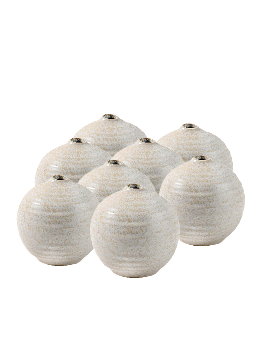 Handcrafted Ceramic Ripple Ball Vase, in 2 Colors, Set of 2 or 24