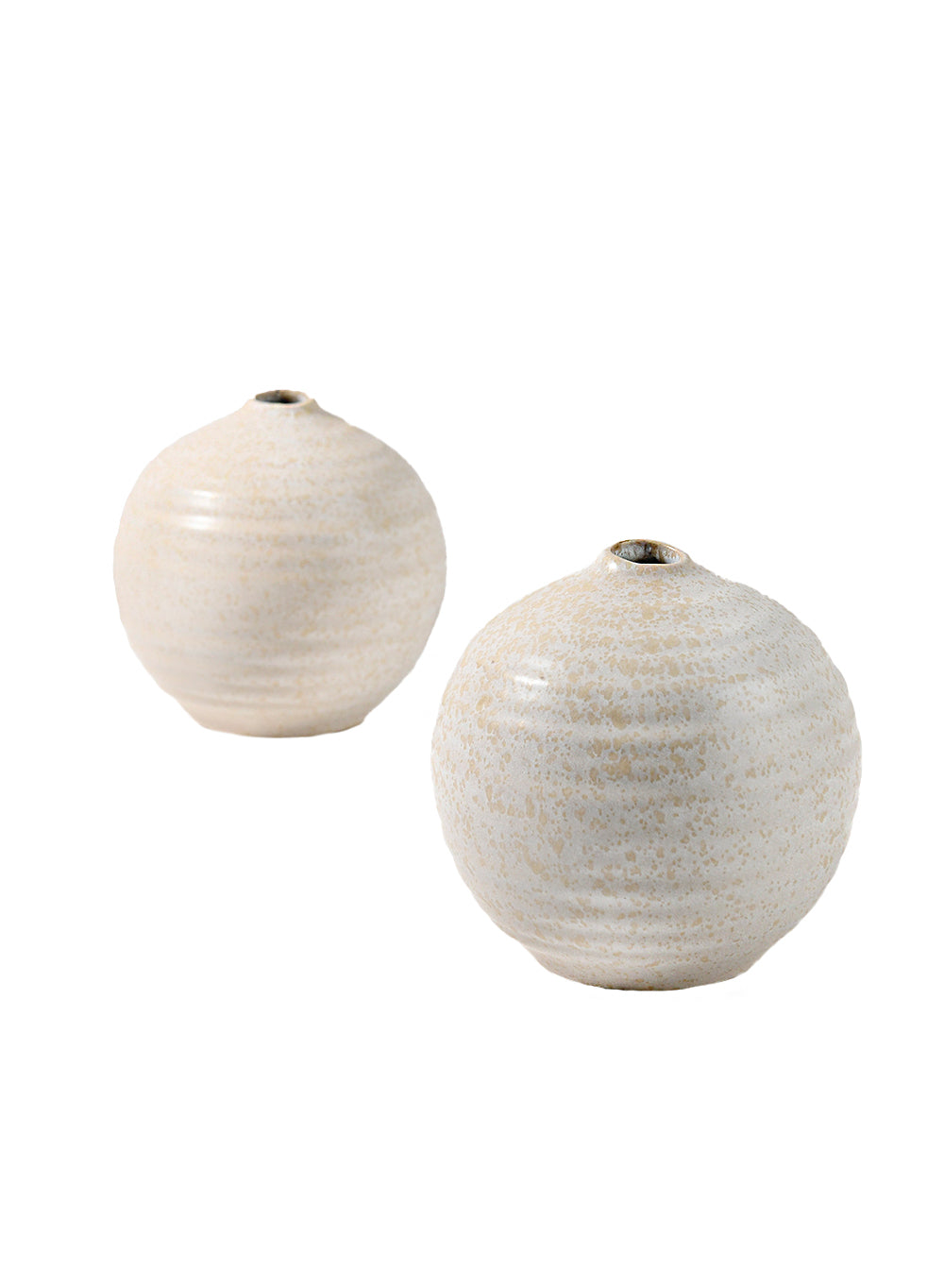 Handcrafted Ceramic Ripple Ball Vase, in 2 Colors, Set of 2 or 24