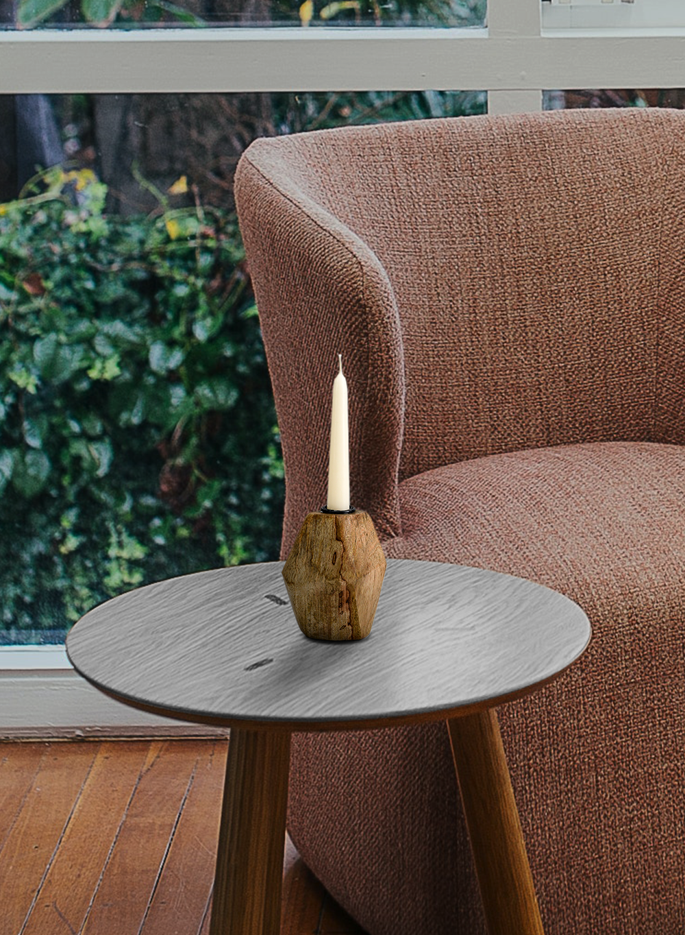 Wooden Candle Holder, in 2 Sizes