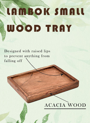 Natural Acacia Wood Tray, in 3 Shapes
