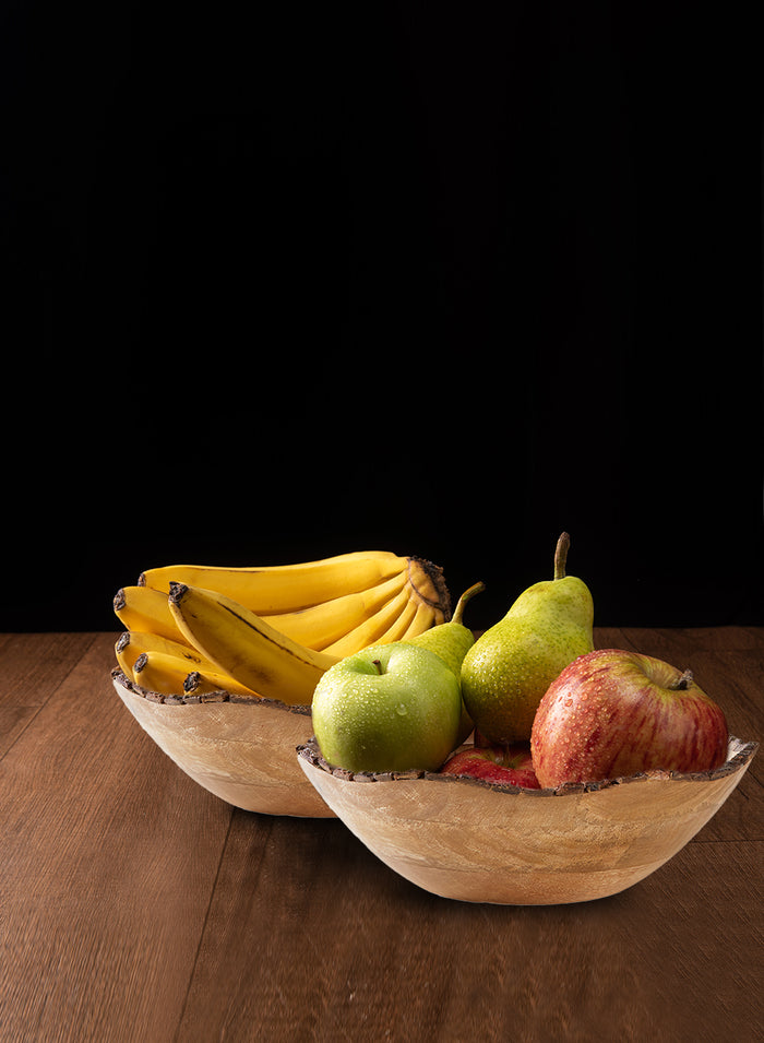 Serene Spaces Living Natural Mango Wood Bowl, Handmade Multipurpose Bowl, Available in 2 Sizes