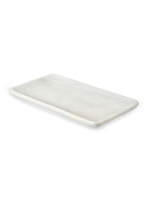 Serene Spaces Living Natural White Marble Tray, Measures 11" L x 6" W x 0.75" H