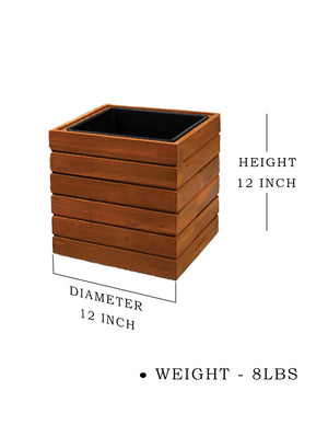Acacia Wood Planter Box, in 2 Shapes & Sizes
