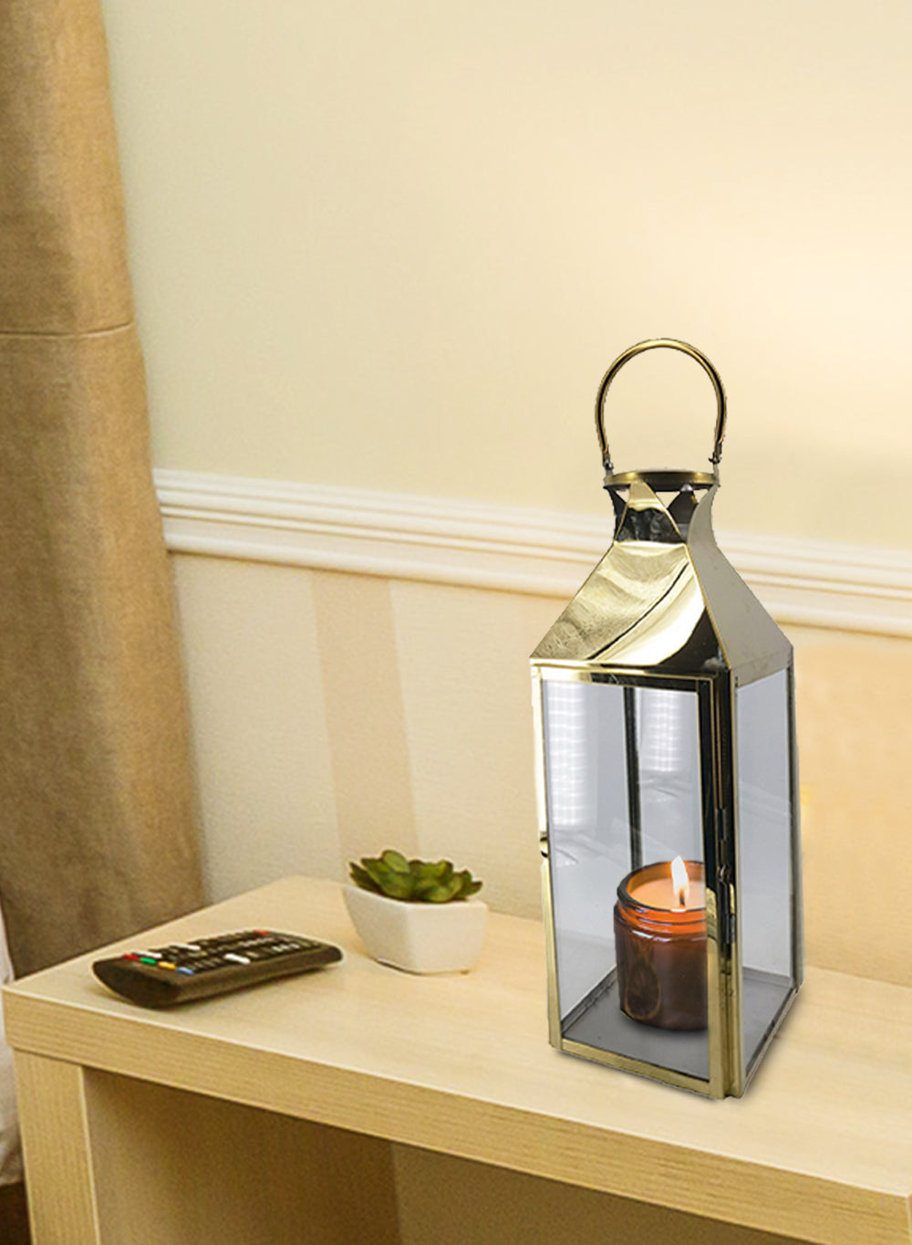 Square Stainless Steel Lantern, in 3 Sizes & 2 Colors