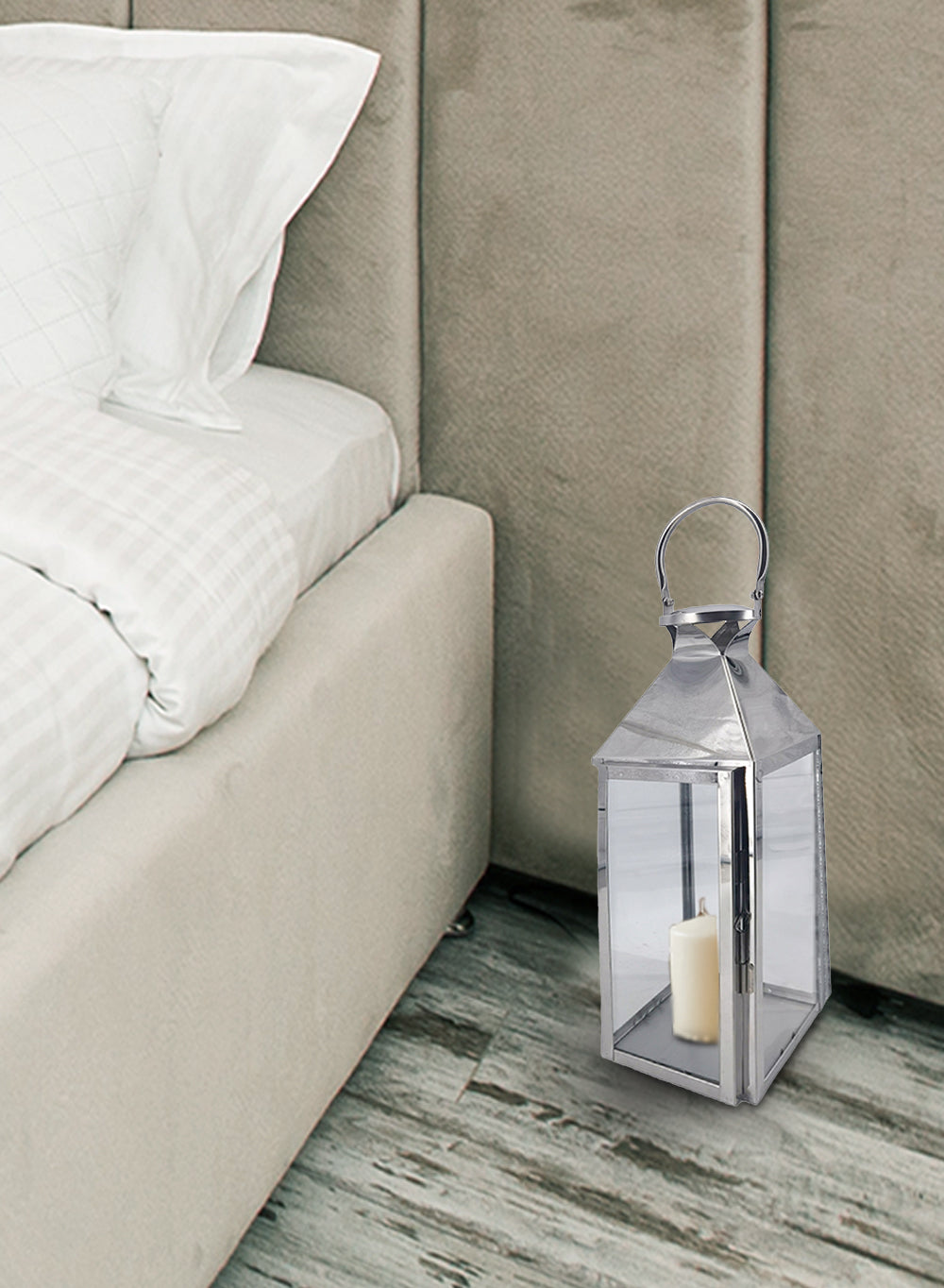 Square Stainless Steel Lantern, in 3 Sizes & 2 Colors