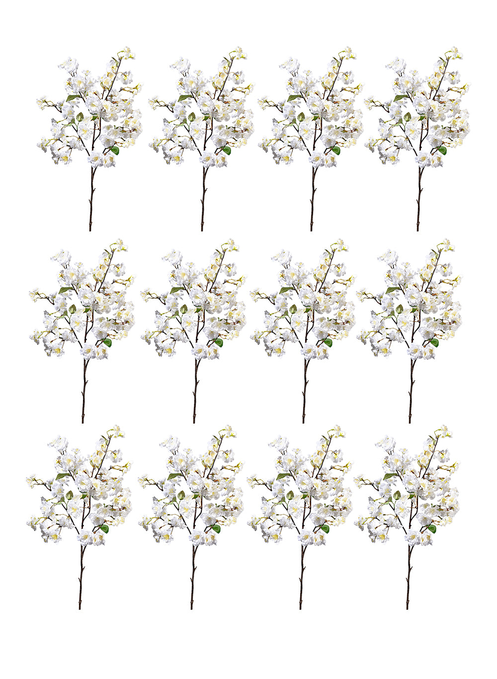 41" White Silk Cherry Blossom Spray, Pack of 12