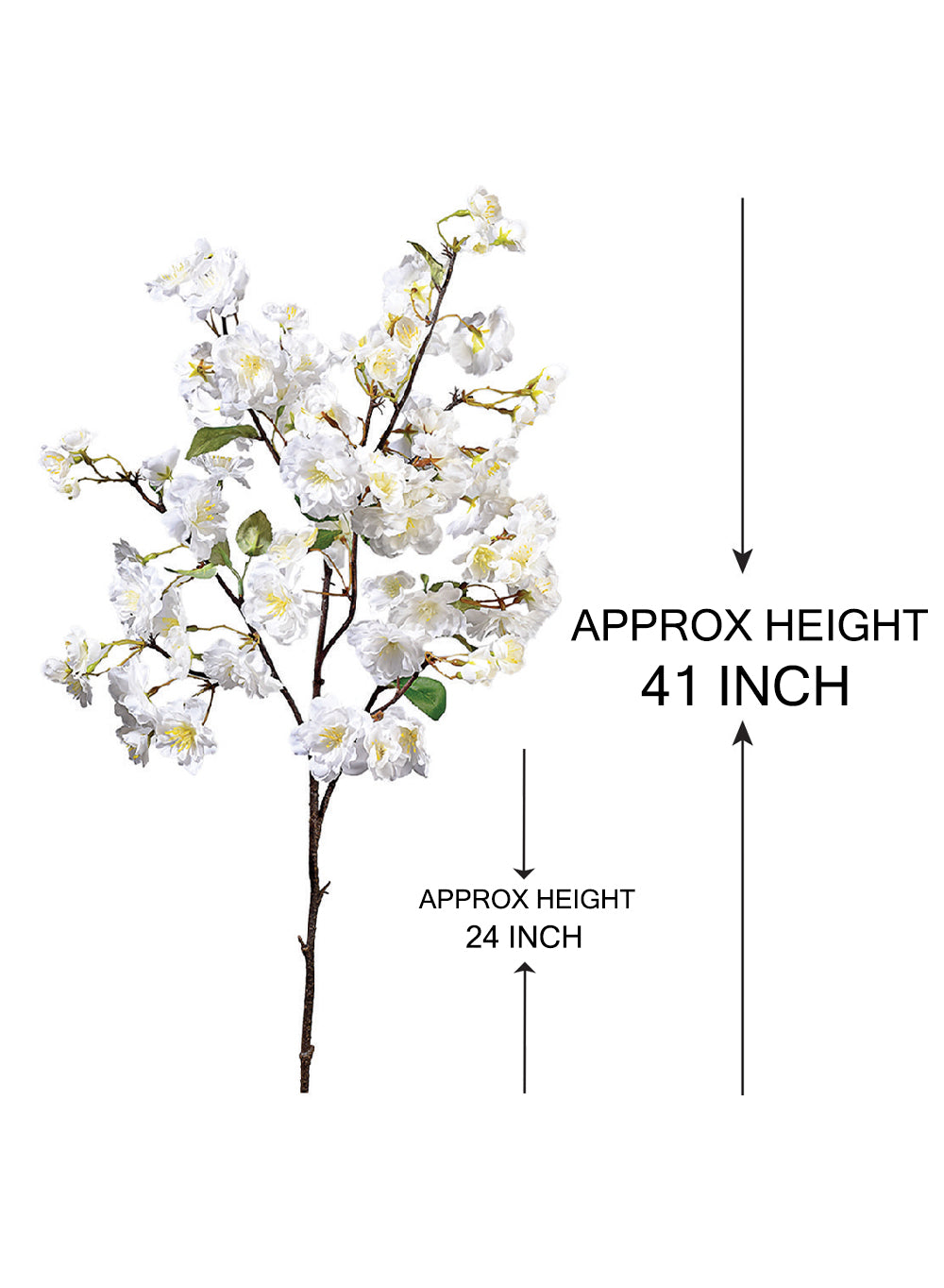 41" White Silk Cherry Blossom Spray, Pack of 12