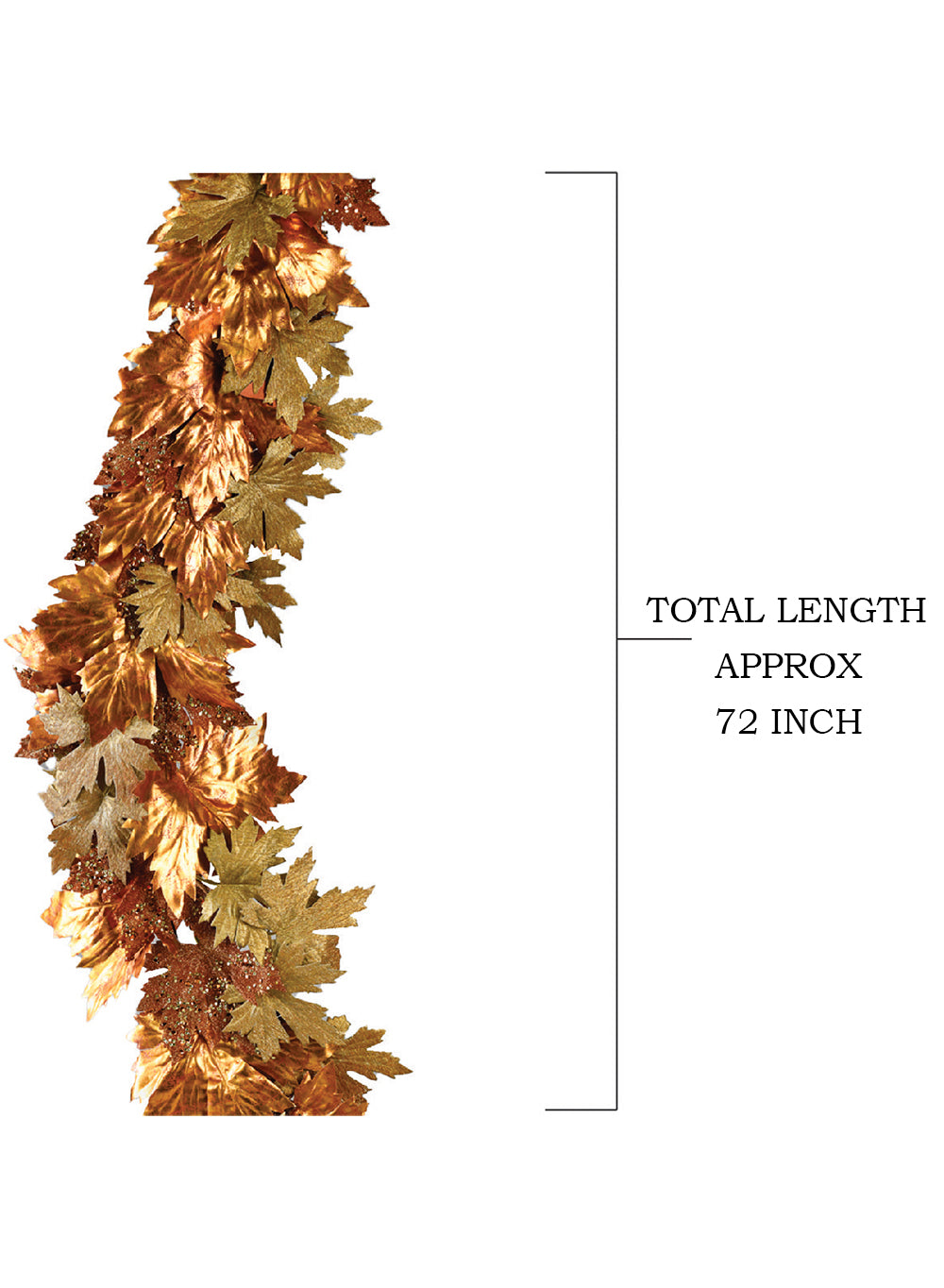 72" Glitter Gold & Copper Maple Leaf Garland