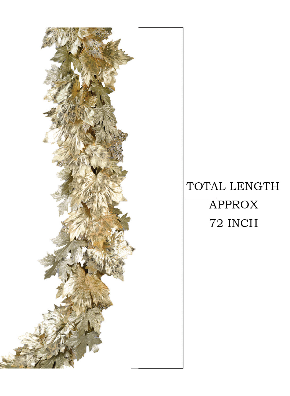 71" Glitter Light Gold Maple Leaf Garland