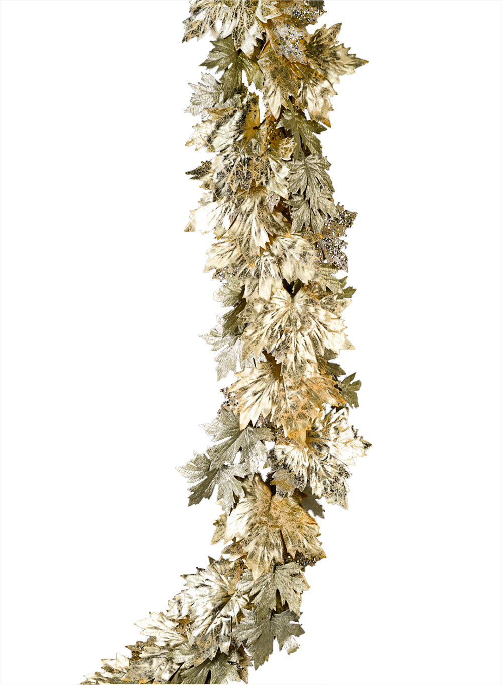 71" Glitter Light Gold Maple Leaf Garland