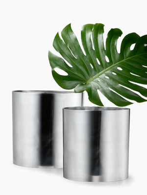 Polished Aluminum Cylinder Vase - In 2 Sizes