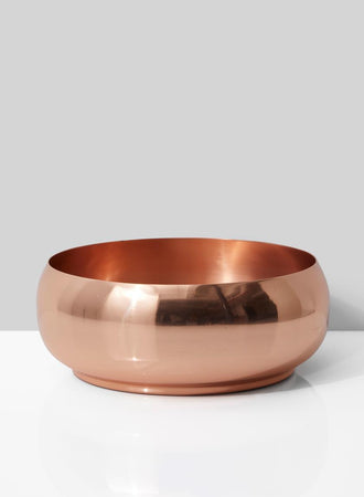 Serene Spaces Living Decorative Shallow Copper Plated Bowl, Measures 3" Tall & 8" Dia