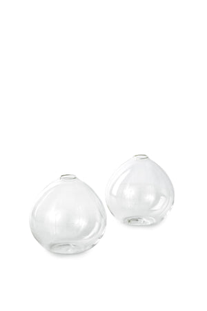 4" Clear Ball Bud Vase, Set of 2