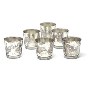 Mercury Glass Small Votive Holders, Set of 6