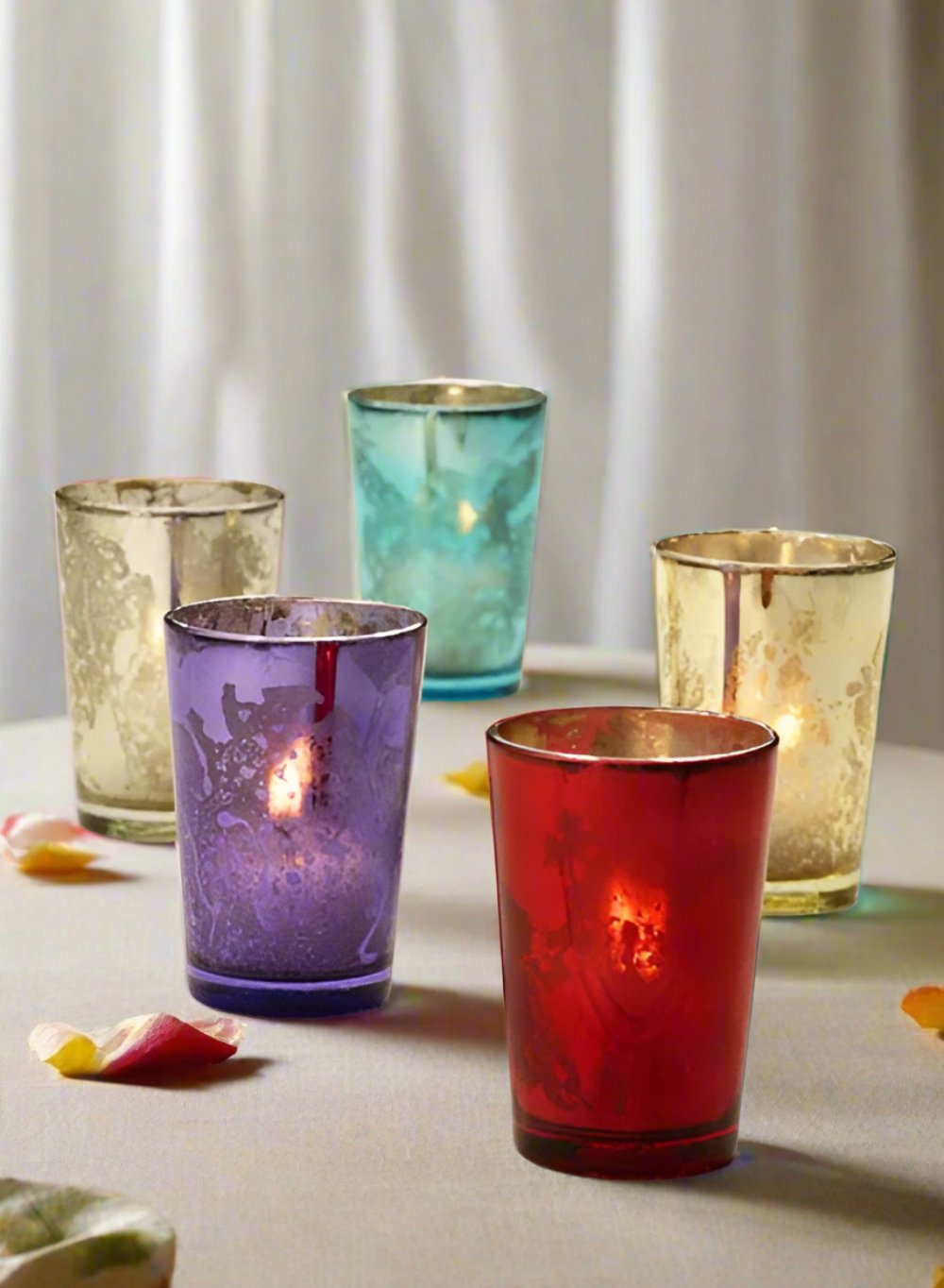 Mercury Glass Votive Holders, Set of 6