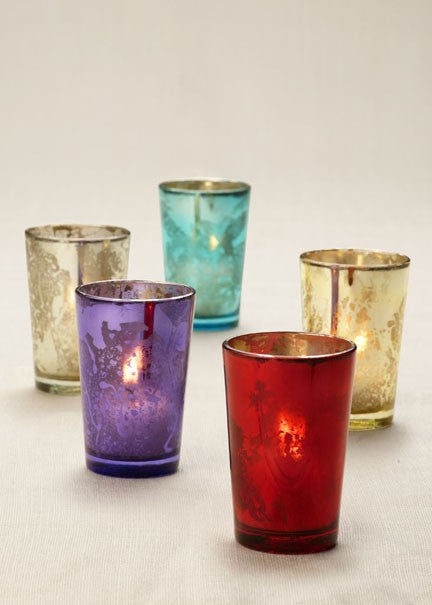 Mercury Glass Votive Holders, Set of 6