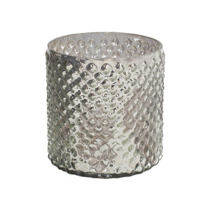 Serene Spaces Living Antique Silver Hobnail Vase - Beautiful Mercury Glass in a Vase
