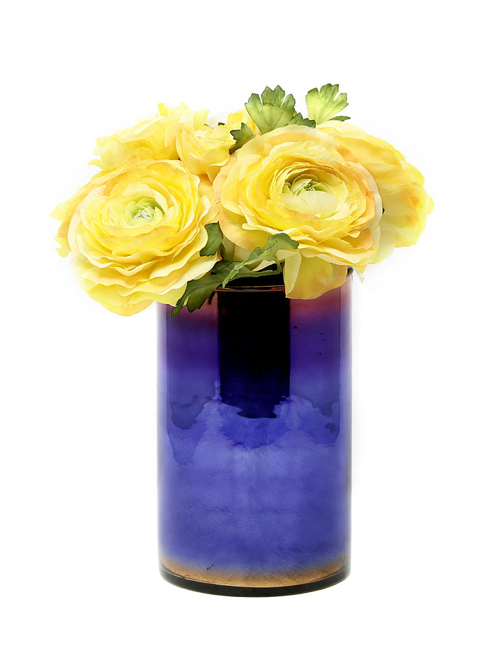 Serene Spaces Living Colorful Oxidized Glass Vase, Ideal as Wedding Centerpiece, Measures 8” Tall and 5” Diameter