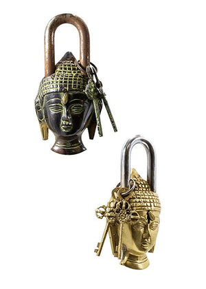 Gold and Black Brass Buddha Locks