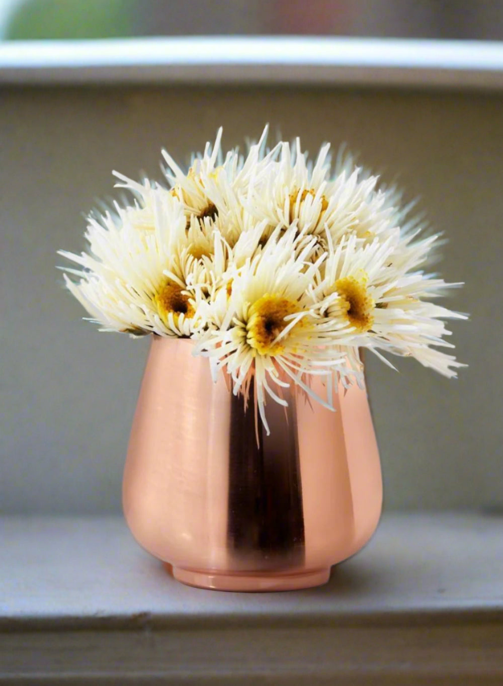 Serene Spaces Living Copper Plated Mini Egg Pot Vase, Measures 3.5" Tall & 3.5" Dia