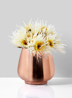 Serene Spaces Living Copper Plated Mini Egg Pot Vase, Measures 3.5" Tall & 3.5" Dia