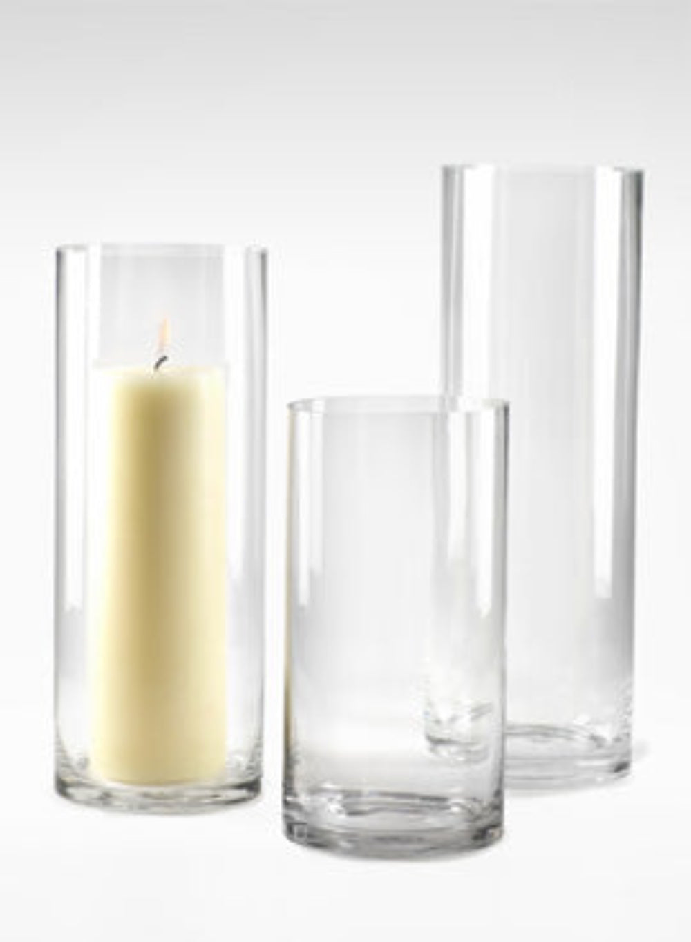 Heavyweight Glass Cylinder for Hurricane Vases- Cylindrical Shape, 6” D x16” H