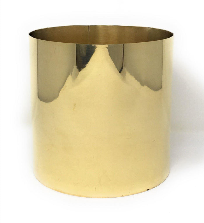 Serene Spaces Living Polished Brass Cylinder, Shiny Round Vase for Wedding, Event, Measures 6" Tall and 6" Diameter