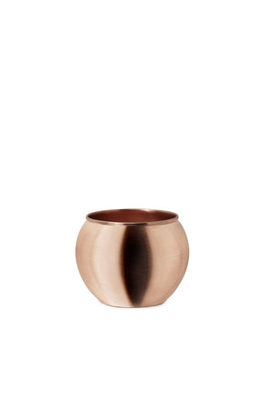 Serene Spaces Living Copper Plated Fishbowl Vase, Measures 3.5" Tall & 4.75" Diameter