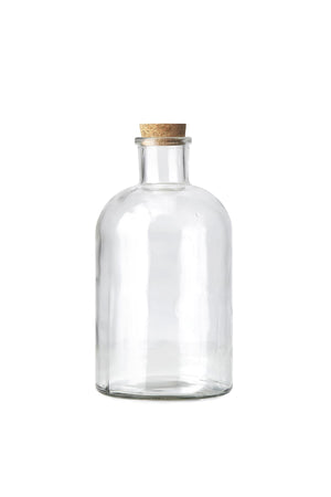 Clear Glass Bottle Vase with Cork, In 3 Sizes