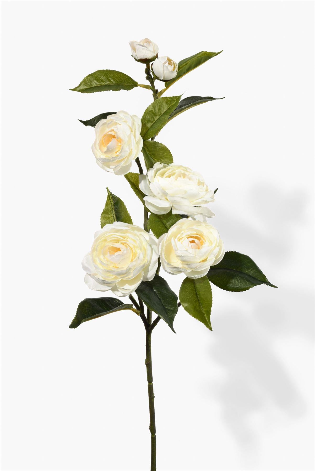 30" Cream Camellia Spray, Set of 12