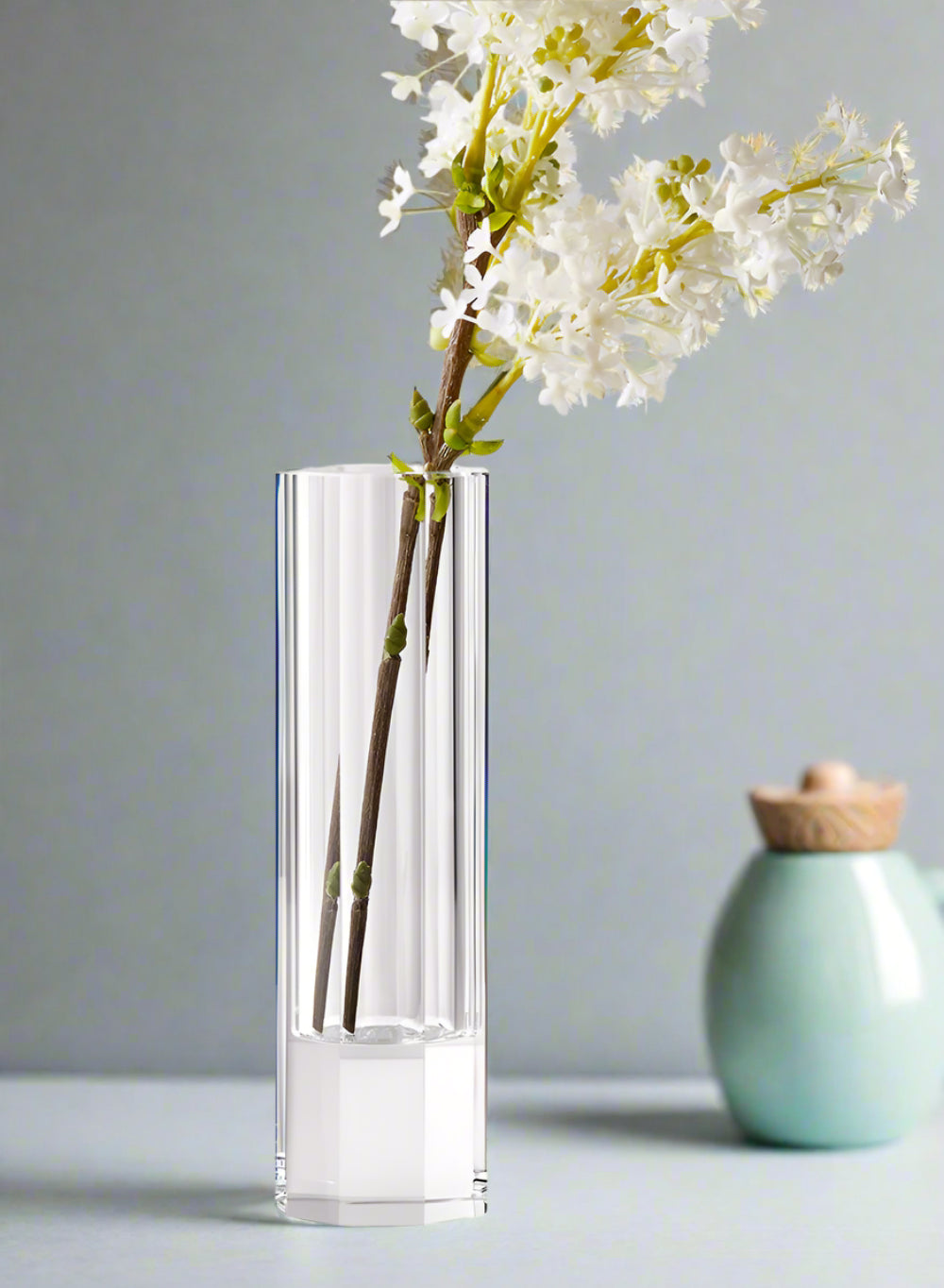 Serene Spaces Living Faceted Crystal Bud Vase, Ideal as Beautiful Centerpiece or as a Great Gift, 3 Sizes Available