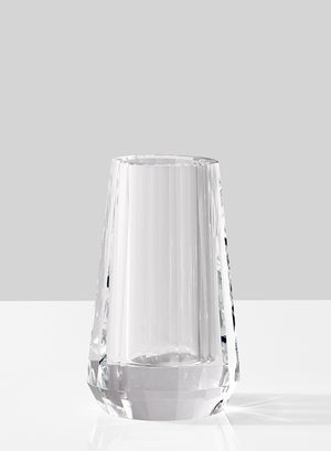 Faceted Tapered Crystal Vase 4in H