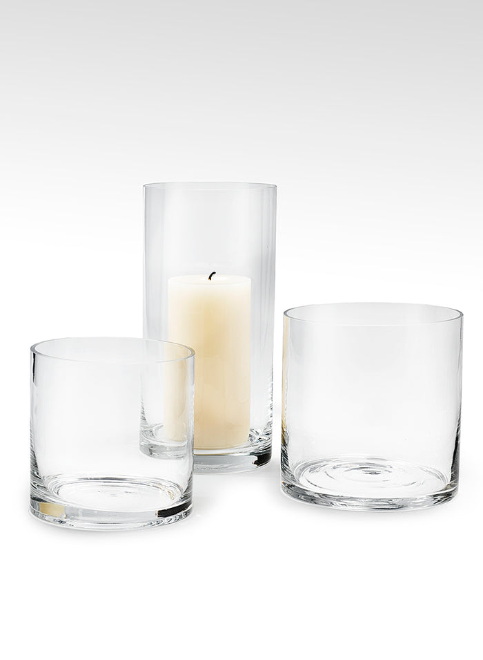 Serene Spaces Living Set of 8 Classic Glass Cylinder Vase, Use for Home Décor, Event Centerpieces, 6" Tall & 6" Dia