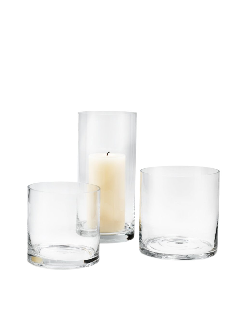 Serene Spaces Living Classic Glass Cylinder Vase, Use for Home Décor, Event Centerpieces and More, 3 Size Options