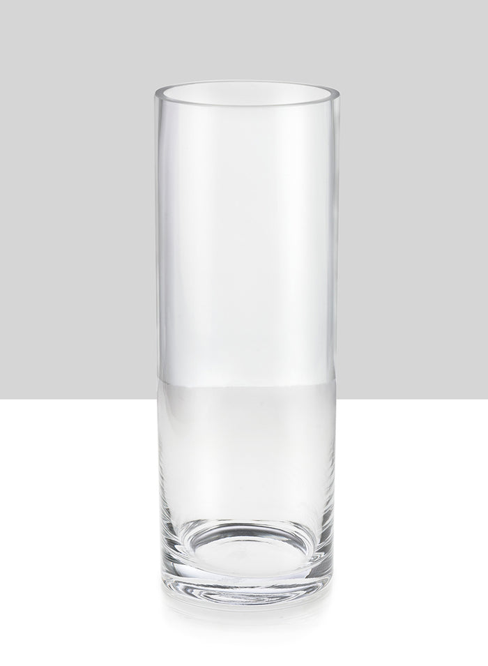 Serene Spaces Living Set of 12 Glass Cylinder Hurricane Vase- 3.5" Dia & 10" Tall