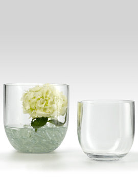 Serene Spaces Living Round Glass Vases with Tapered Bottom - Use for Home Décor, Event Centerpieces and Much More