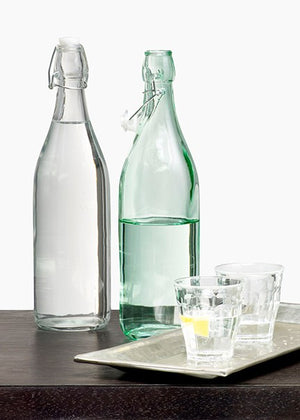 Glass Water Bottles with Wire Ball