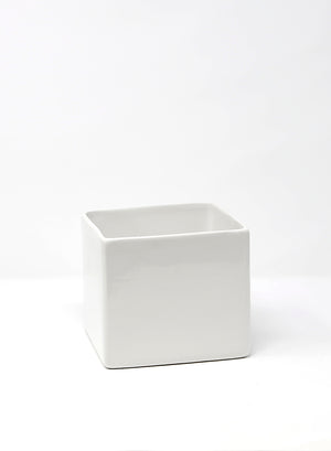 Gloss White Square Ceramic Containers