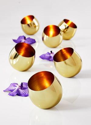 Serene Spaces Living Gold Tea Light Holder – Decorative Wedding Accent, Measure 4” Diameter, 4” Tall