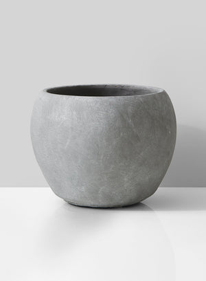 Serene Spaces Living Decorative Grey Cement Curvy Fishbowl Vase, Ideal for Wedding, Event Centerpieces, 2 Sizes Available
