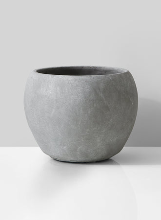 Decorative Grey Cement Curvy Fishbowl Vase, in 2 Sizes