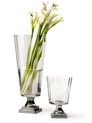 Serene Spaces Living Platinum Pedestal Vases