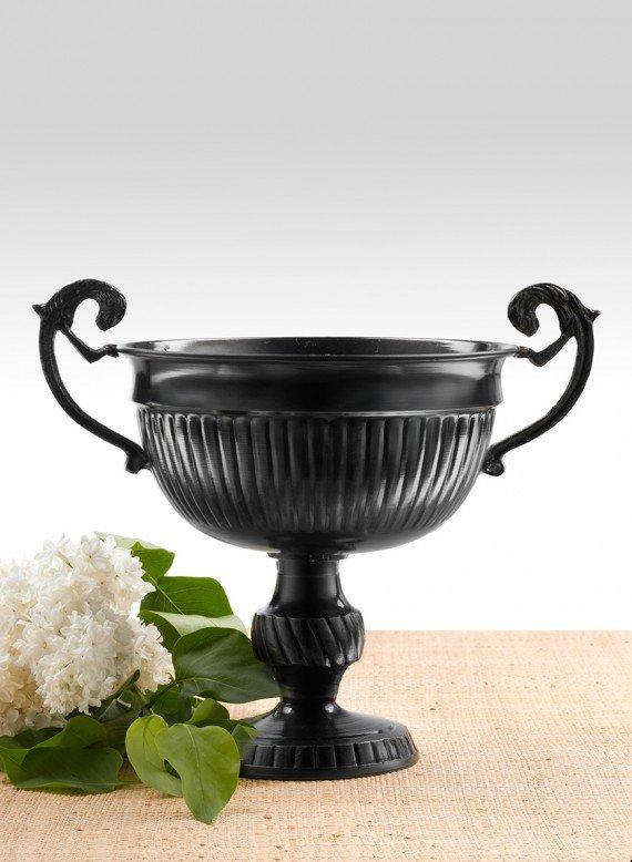 Antique Black Urn with Handles 7in H